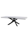 Tavolo rettangolare allungabile Belinda piano bianco e base nera 160x90x75