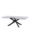 Tavolo rettangolare allungabile Belinda piano bianco e base nera 160x90x75
