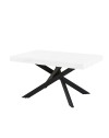 Tavolo rettangolare allungabile Belinda piano bianco e base nera 160x90x75