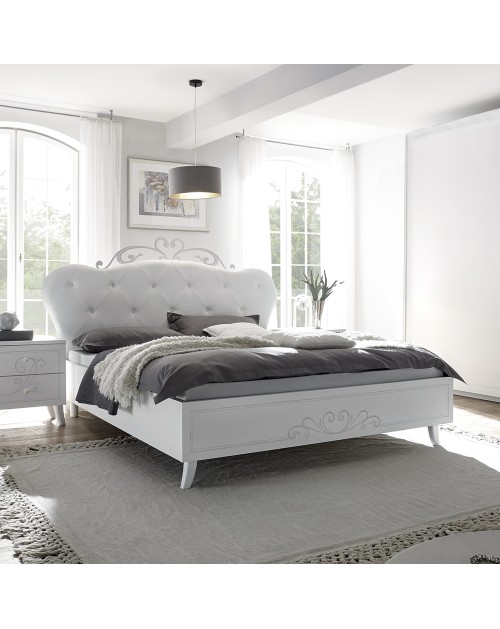 Letto in legno Pamuk colore bianco