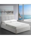 Letto una piazza e mezza con contenitore Napoli tessuto colore grigio