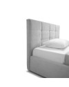 Letto una piazza e mezza con contenitore Napoli tessuto colore grigio