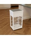 Carrello Dolly in Faggio Massello Bianco con Cesti Trasparenti – Luminosità e Funzionalità per Ogni Ambiente
