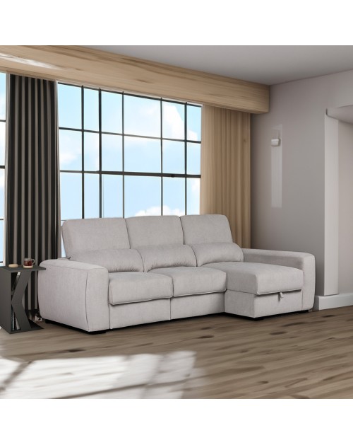 Divano penisola reversibile e funzione letto Duke colore grigio