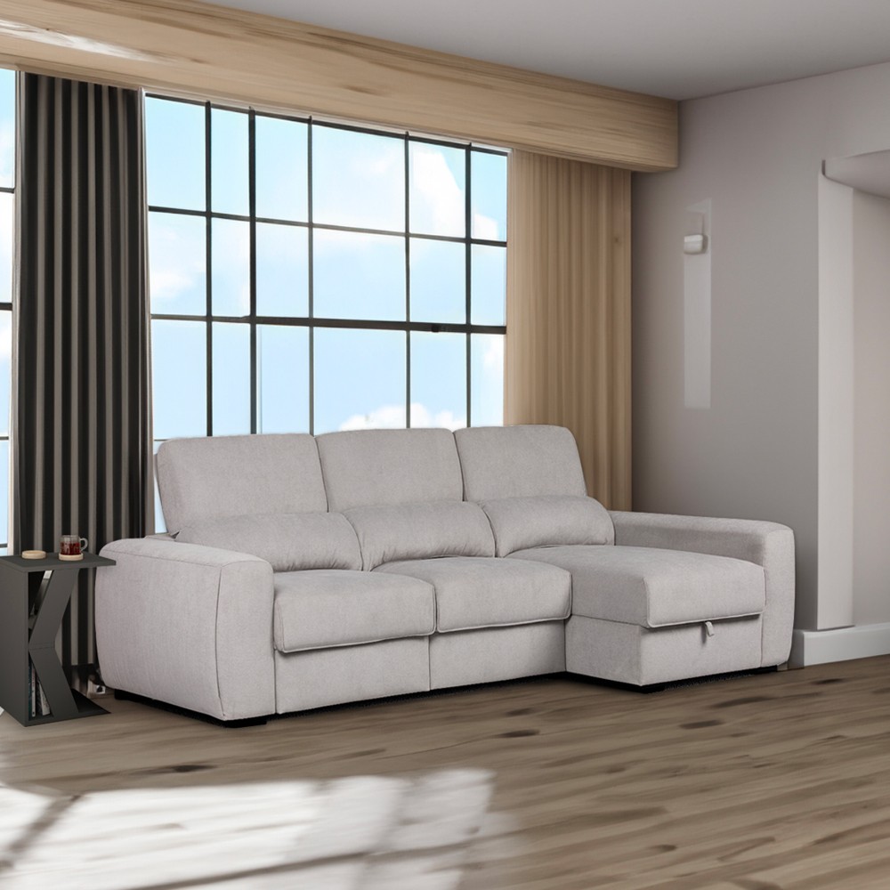 Divano penisola reversibile e funzione letto Duke colore grigio
