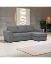 Divano letto penisola Reversibile Aston con contenitore in tessuto grigio 251.5x159.5x86H