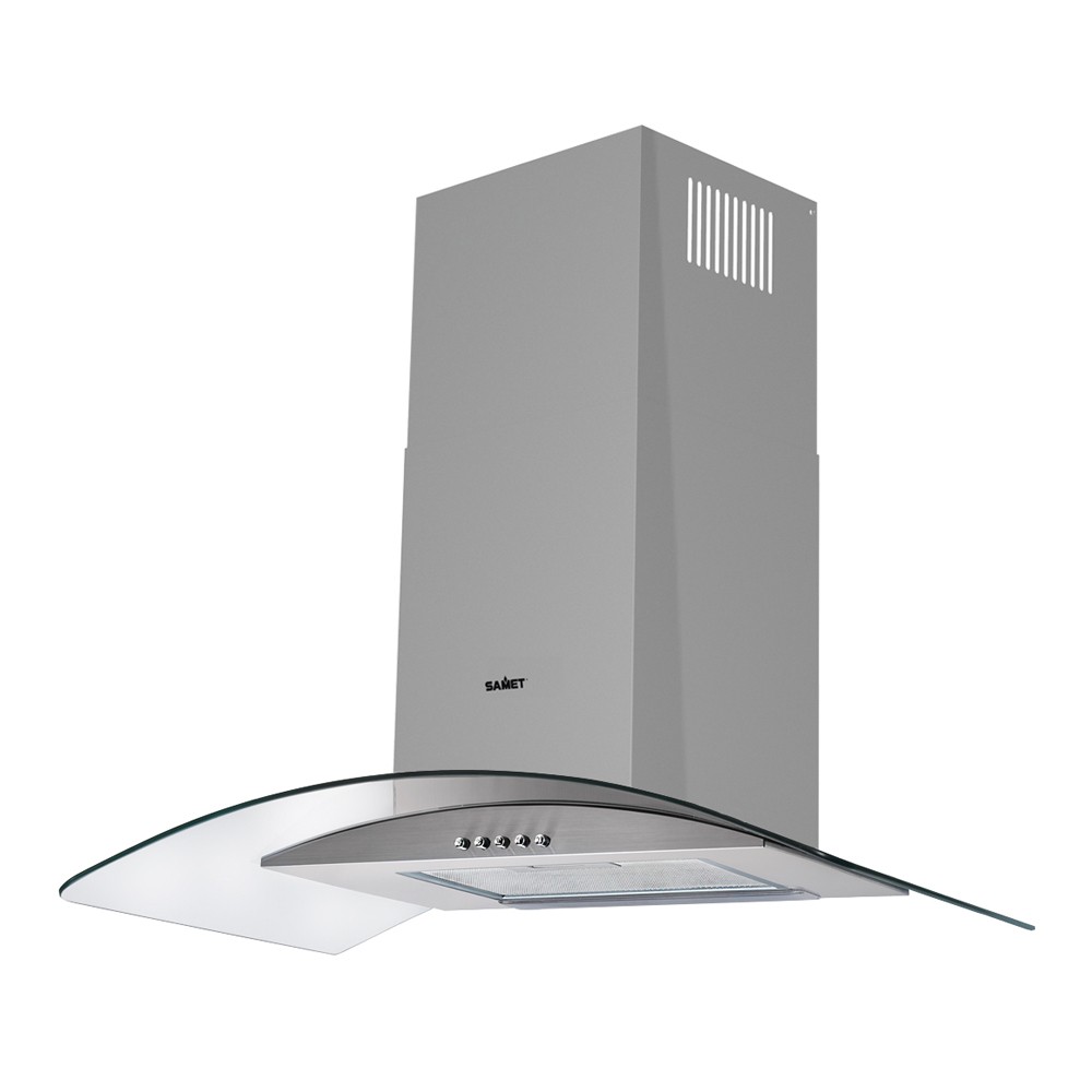 Cappa inox da parete 90 cm cupolino in vetro WETH 90 Samet