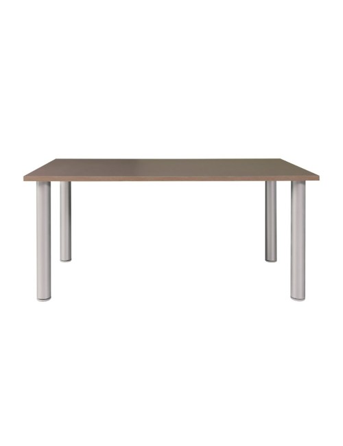 Tavolo Rettangolare Manila 160x80 cm Cacao Gambe Tonde Alluminio