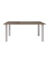 Tavolo rettangolare Manila 160x80 cm colore cacao gambe tonde alluminio