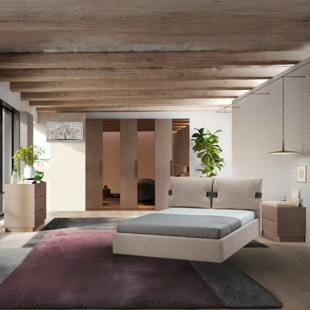 Camera da letto Mustella con letto contenitore colore bronzo