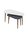 Set tavolini da salotto antracite bianco Pear