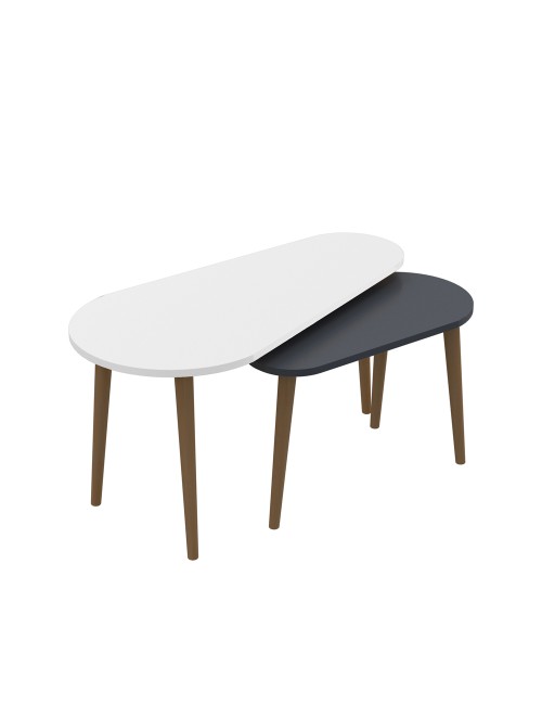 Set tavolini da salotto antracite bianco Pear