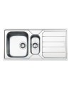 Lavello incasso 2 vasche e gocciolatoio reversibile 100x50 Smeg LFB112 inox spazzolato