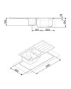 Lavello incasso 2 vasche e gocciolatoio reversibile 100x50 Smeg LFB112 inox spazzolato