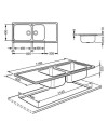 Lavello incasso semifilo 2 vasche e gocciolatoio sinistro 116x50 Smeg LGM116S inox