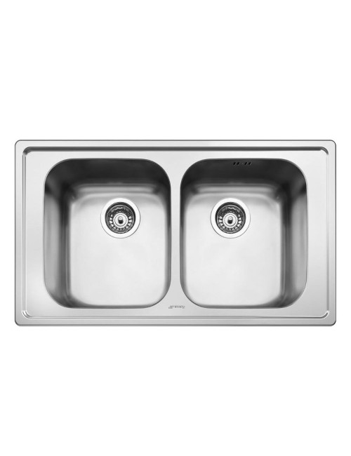Lavello Incasso 2 Vasche 86x50 Smeg LP8622 Inox Spazzolato Prezzo