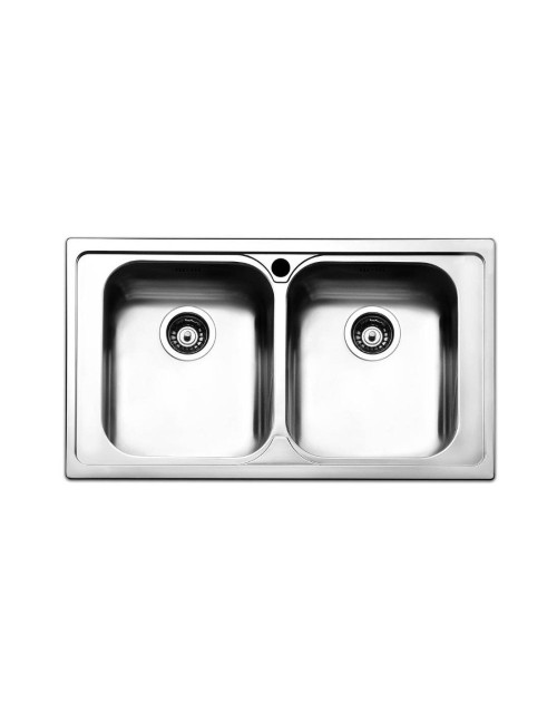 Lavello Incasso Cucina Acciaio 86x50 cm Due Vasche SAXT322A Prezzo