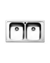 Lavello incasso cucina acciaio 86x50 cm due vasche SAXT322A
