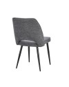 Set 4 Sedia Naila grigio con Schienale Trapuntato a Righe Verticali e Gambe in Metallo Nero