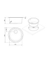 Lavello incasso monovasca rotondo 43.7x43.7 Smeg 10I3PN PVD acciaio nero