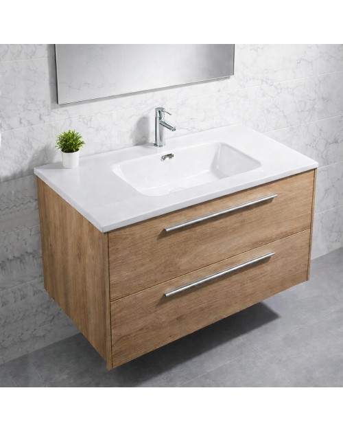 Lavabo Bulnes80 in Ceramica Bianco Lucido 81 cm – Eleganza Essenziale per il Bagno
