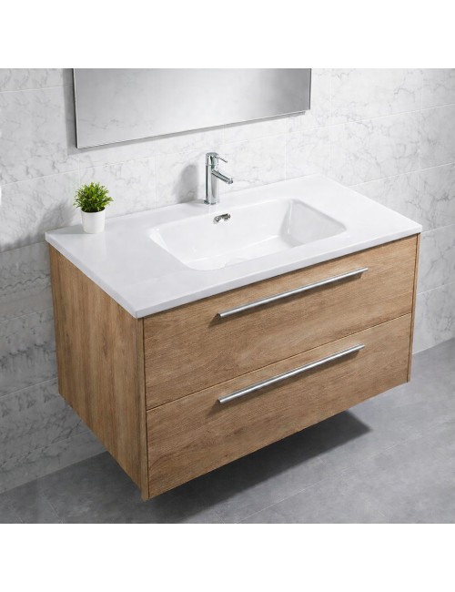 Lavabo Bulnes80 in Ceramica Bianco Lucido 81 cm – Eleganza Essenziale per il Bagno