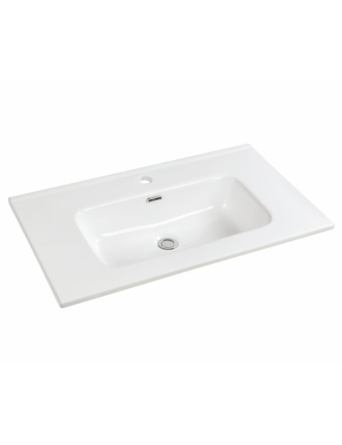Lavabo Bulnes80 in Ceramica Bianco Lucido 81 cm – Eleganza Essenziale per il Bagno