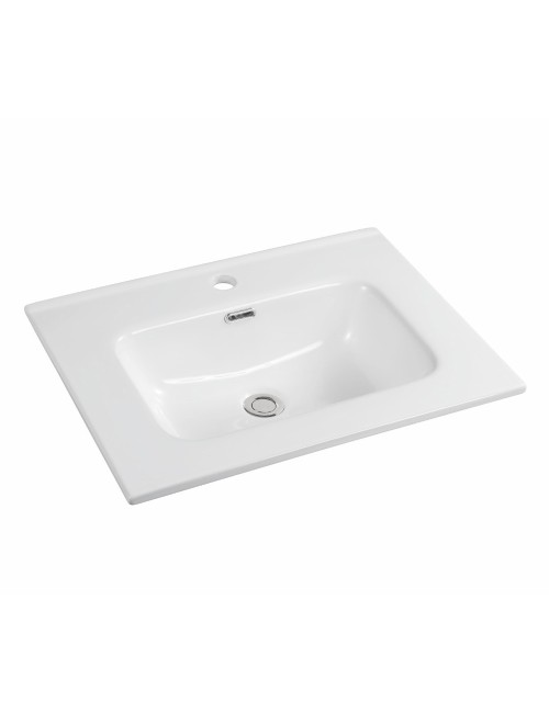 Lavabo Bulnes60 in Ceramica Bianco Lucido 61 cm – Eleganza Essenziale per il Bagno
