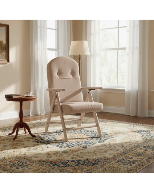 Poltrona Palmarola Regolabile 4 Posizioni in Tessuto Beige e Struttura Tortora – Comfort Classico e Relax Quotidiano