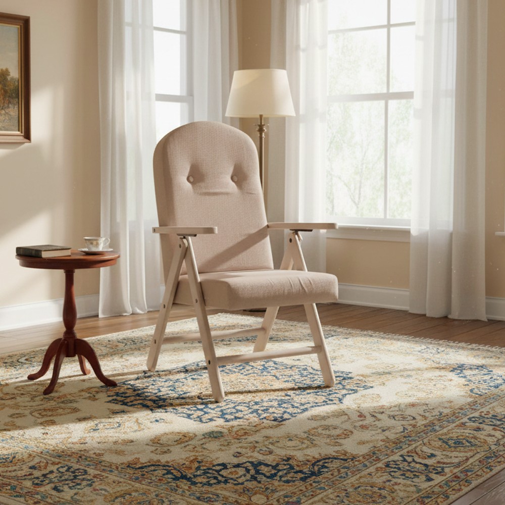 Poltrona Palmarola Regolabile 4 Posizioni in Tessuto Beige e Struttura Tortora – Comfort Classico e Relax Quotidiano