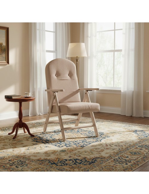 Poltrona Palmarola Regolabile 4 Posizioni in Tessuto Beige e Struttura Tortora – Comfort Classico e Relax Quotidiano