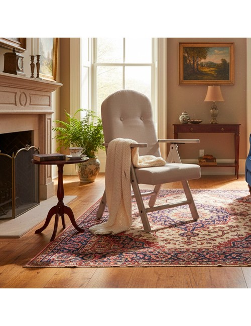 Poltrona Palmarola Regolabile 4 Posizioni in Tessuto Beige e Struttura Tortora – Comfort Classico e Relax Quotidiano