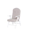 Poltrona Palmarola Regolabile 4 Posizioni in Tessuto Beige e Struttura Bianca – Comfort Classico e Relax Quotidiano
