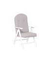 Poltrona Palmarola Regolabile 4 Posizioni in Tessuto Beige e Struttura Bianca – Comfort Classico e Relax Quotidiano