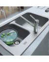 Lavello incasso 2 vasche Franke KID 620 tectonite grigio 83x50x21 cm.