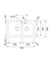 Lavello incasso 2 vasche Franke KID 620 tectonite grigio 83x50x21 cm.