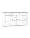 Madia Essenza 3 Ante e 3 Cassetti Grigio Scuro e Rovere 169 cm – Stile Classico Moderno