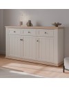 Madia Essenza 3 Ante e 3 Cassetti bianco e Rovere 169 cm – Stile Classico Moderno