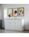 Madia Essenza 3 Ante e 3 Cassetti bianco e Rovere 169 cm – Stile Classico Moderno