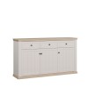 Madia Essenza 3 Ante e 3 Cassetti bianco e Rovere 169 cm – Stile Classico Moderno