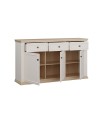Madia Essenza 3 Ante e 3 Cassetti bianco e Rovere 169 cm – Stile Classico Moderno