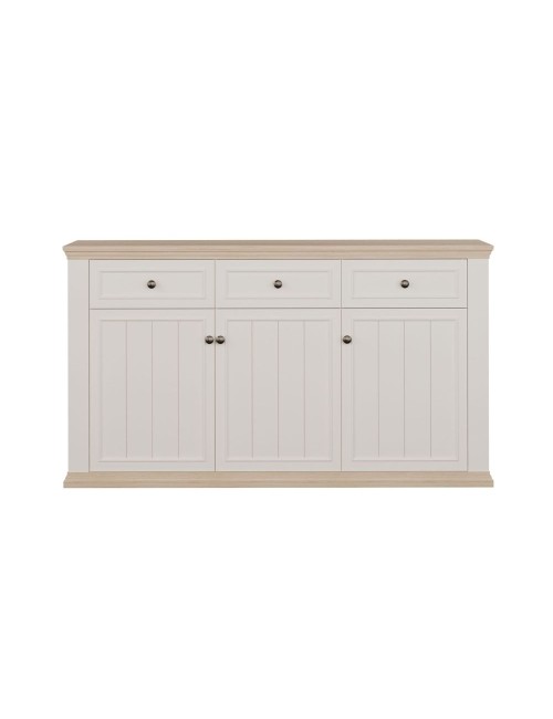 Madia Essenza 3 Ante e 3 Cassetti bianco e Rovere 169 cm – Stile Classico Moderno