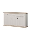 Madia Essenza 3 Ante e 3 Cassetti bianco e Rovere 169 cm – Stile Classico Moderno
