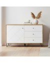 Madia 3 cassetti e anta Bollo5 123,4x40x75,2H colore rovere bianco
