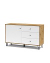 Madia 3 cassetti e anta Bollo5 123,4x40x75,2H colore rovere bianco