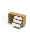 Madia 3 cassetti e anta Bollo5 123,4x40x75,2H colore rovere bianco