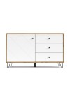 Madia 3 cassetti e anta Bollo5 123,4x40x75,2H colore rovere bianco