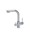 Miscelatore per lavabo cromo Acqua Pura tre vie