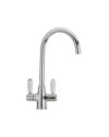 Miscelatore da cucina satinato manopole ceramica bianca Paini 64CN544