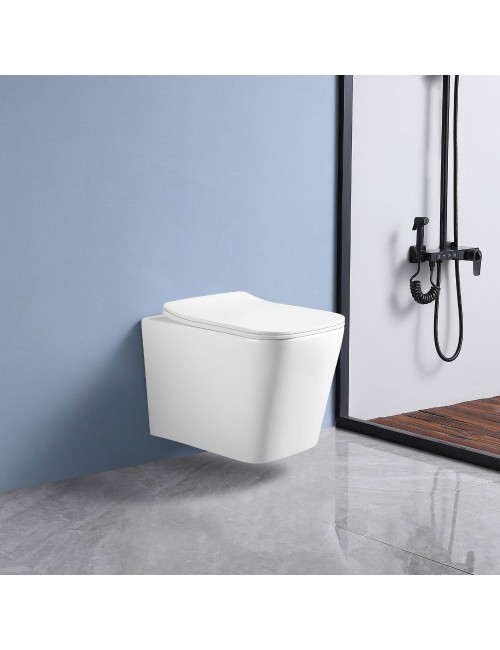 WC Sospeso YJ-2303 in Ceramica Bianco Lucido con Scarico a Parete – Design Moderno e Igiene Quotidiana